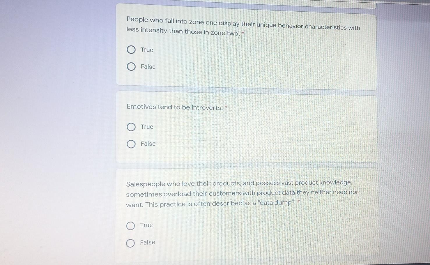 People who fall into zone one display their