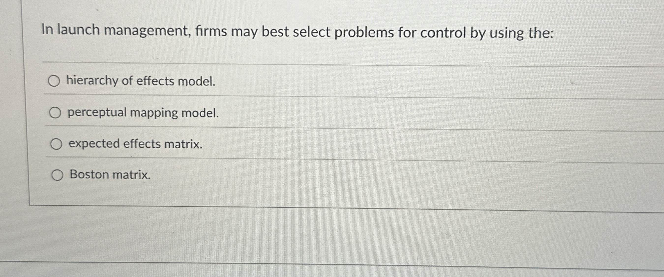 In launch management, firms may best select