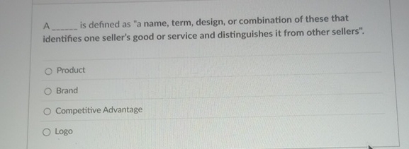 A is defined as "a name, term, design, or