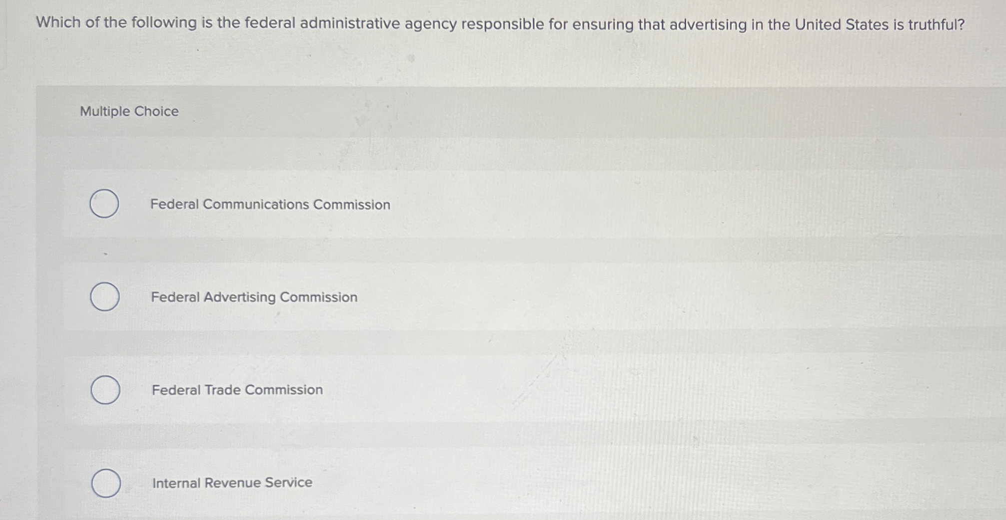 Which of the following is the federal