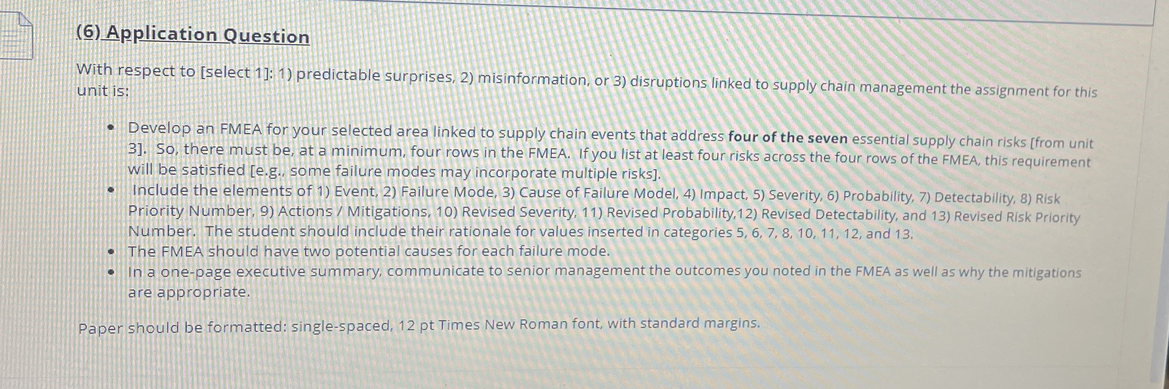 ( 6 ) Application Question With respect to [