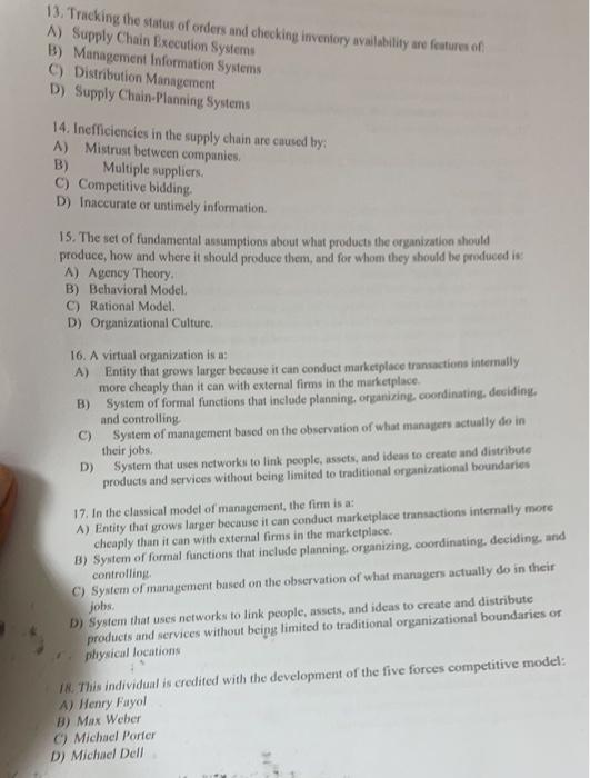 13. Tracking the status of orders and checking