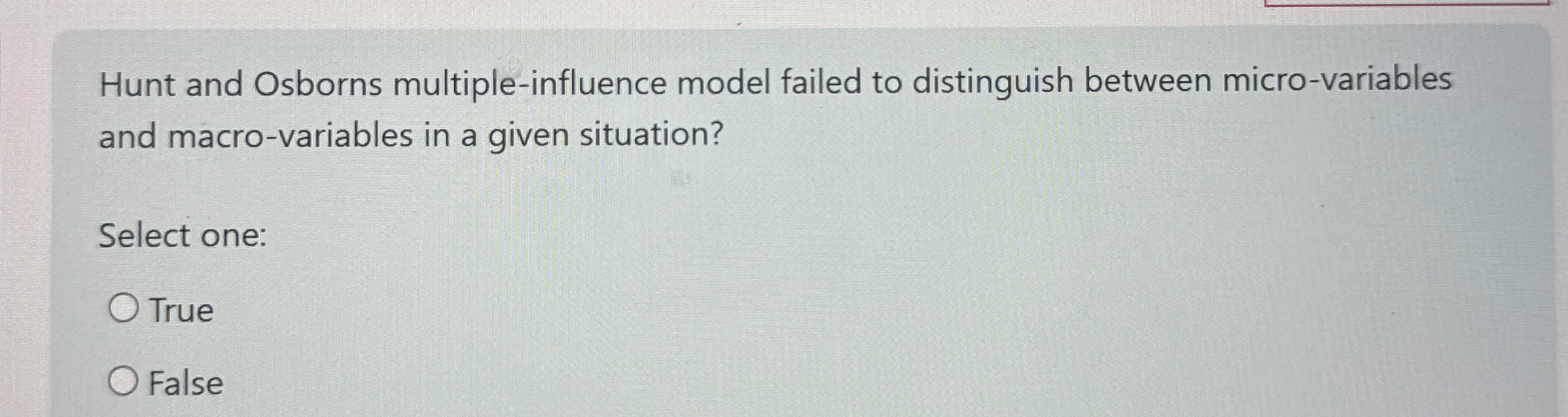 Hunt and Osborns multiple - influence model