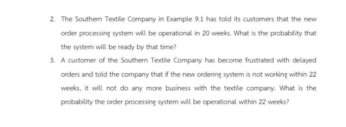 1. The Southern Textile Company has decided to