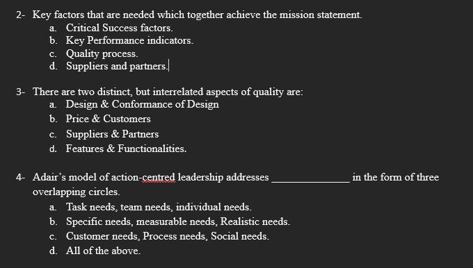 2- Key factors that are needed which together