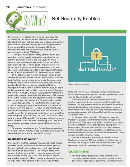 Read the article in this week's chapter titled