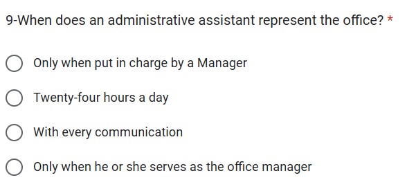 9 - When does an administrative assistant