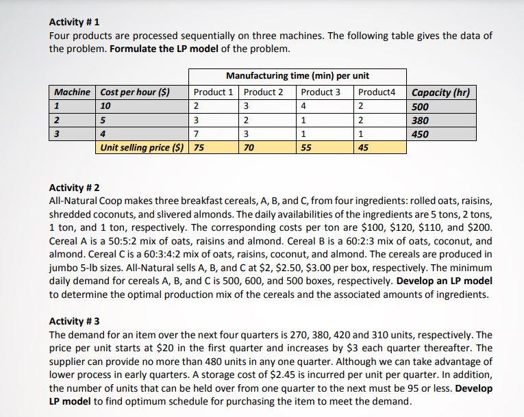 please only help with activity #3 and 4 note