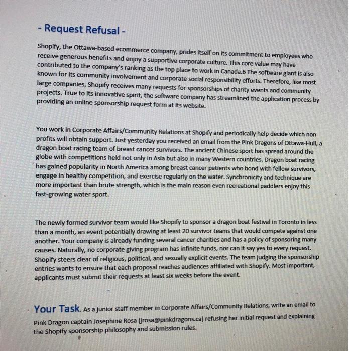 How to make Request Refusal or Write an