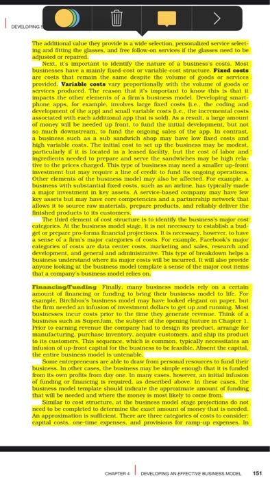 (Developing an Effective Business Model) in the