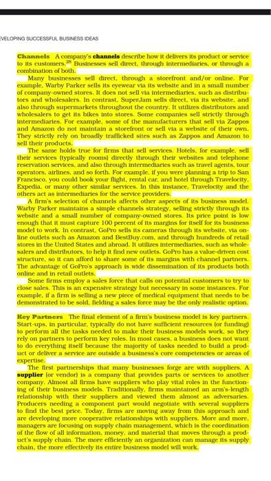 (Developing an Effective Business Model) in the