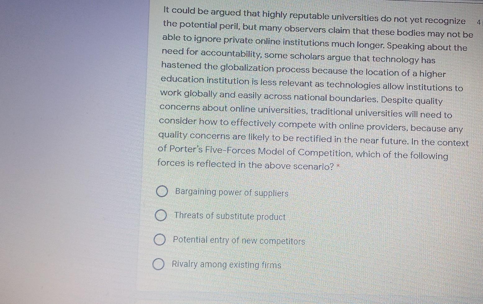 4 It could be argued that highly reputable