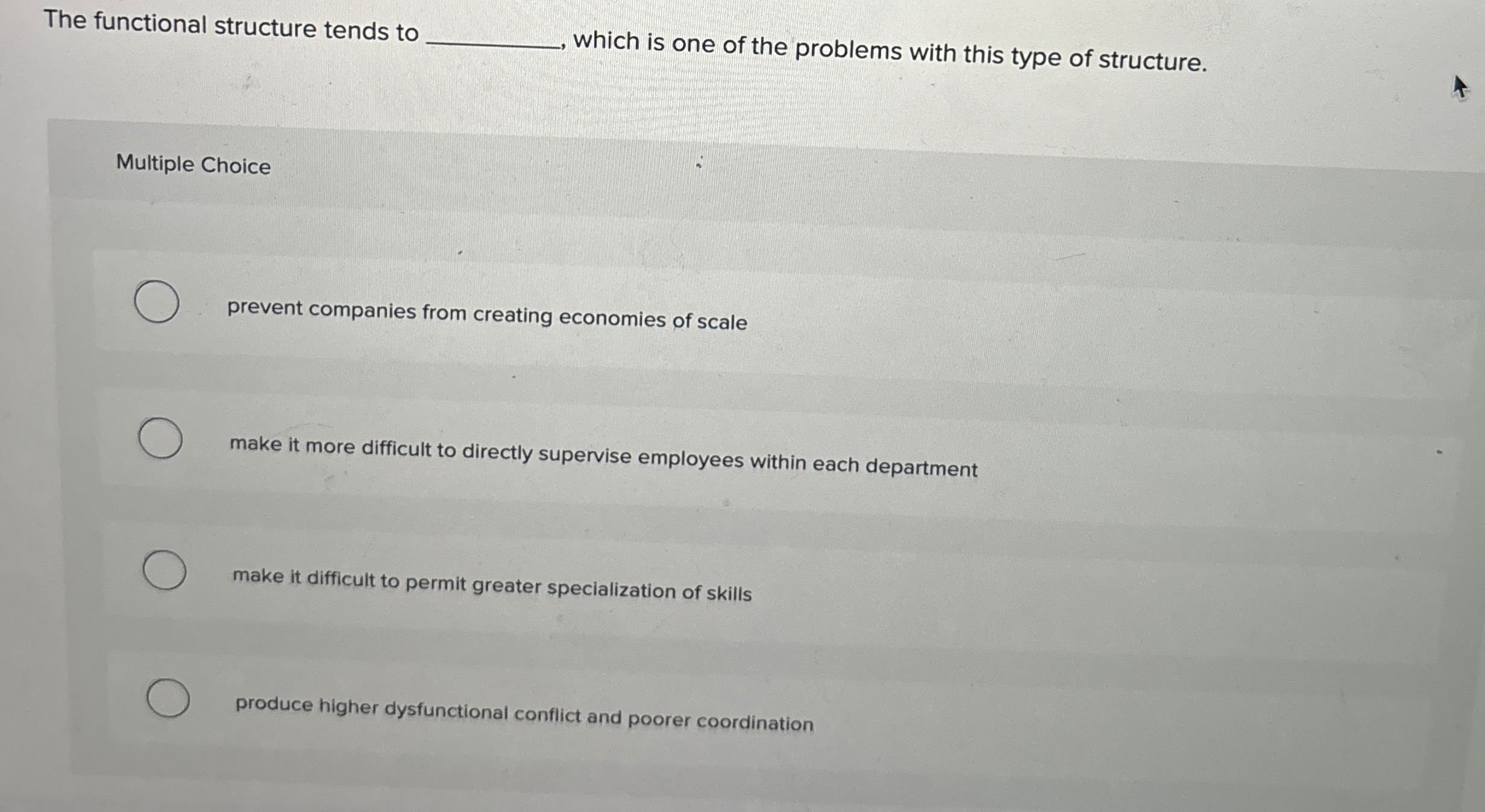 The functional structure tends to q , Multiple