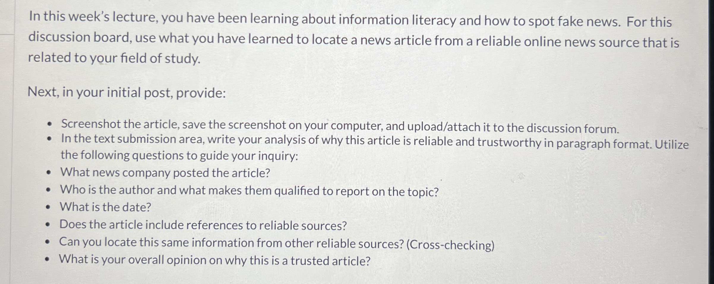 In this week's lecture, you have been learning