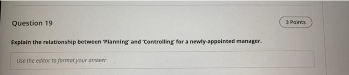 Question 19 3 Points Explain the relationship