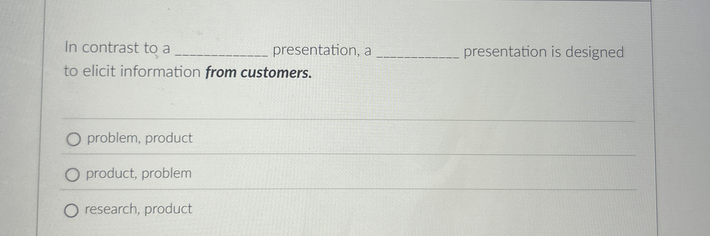 In contrast to a presentation, a presentation is