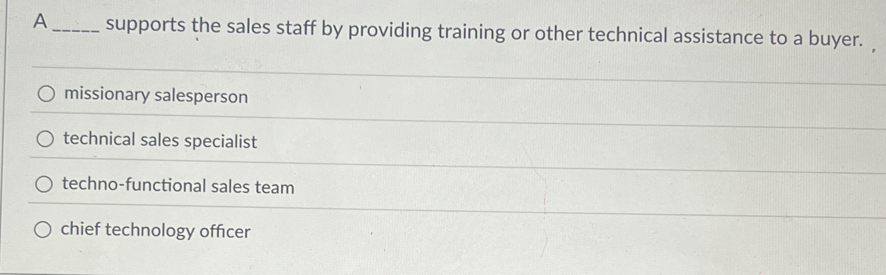 A q , supports the sales staff by providing