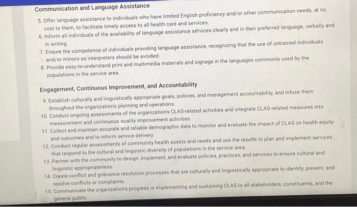 help The Principal Standard of CLAS (Culturally