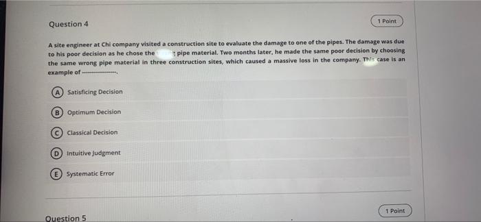 Question 1 1 Point "We aspire to be recognized as