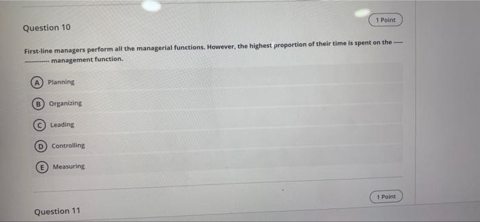 Question 1 1 Point "We aspire to be recognized as