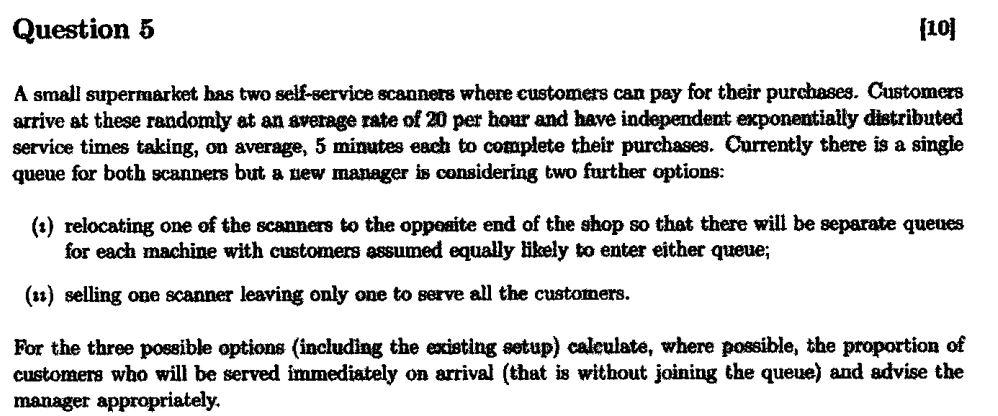 STOCHASTIC MODELING Question 5 (101 A small