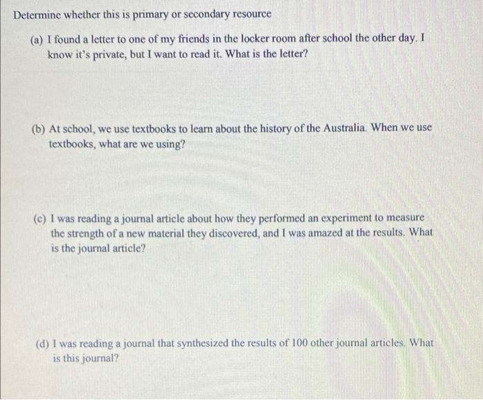 Determine whether this is primary or secondary