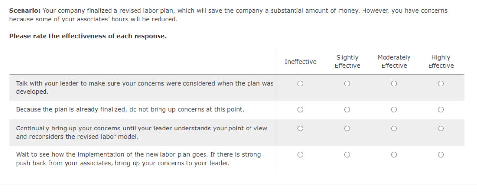 Scenario: Your company finalized a revised labor