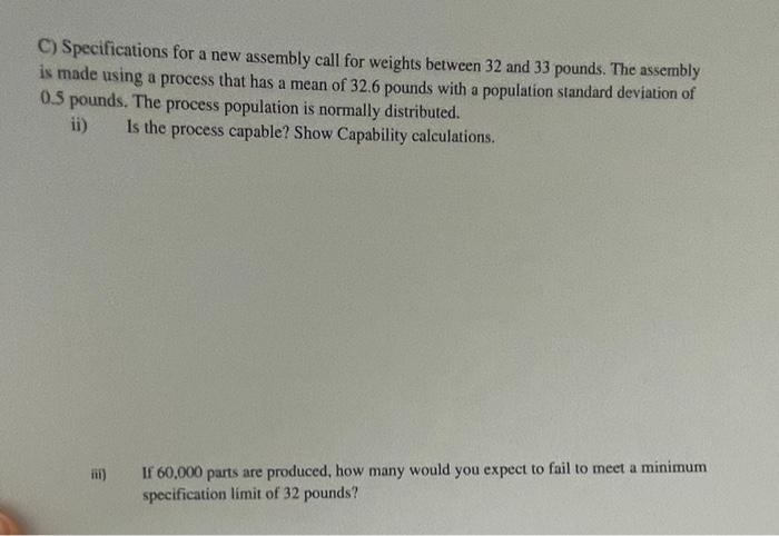 C) Specifications for a new assembly call for