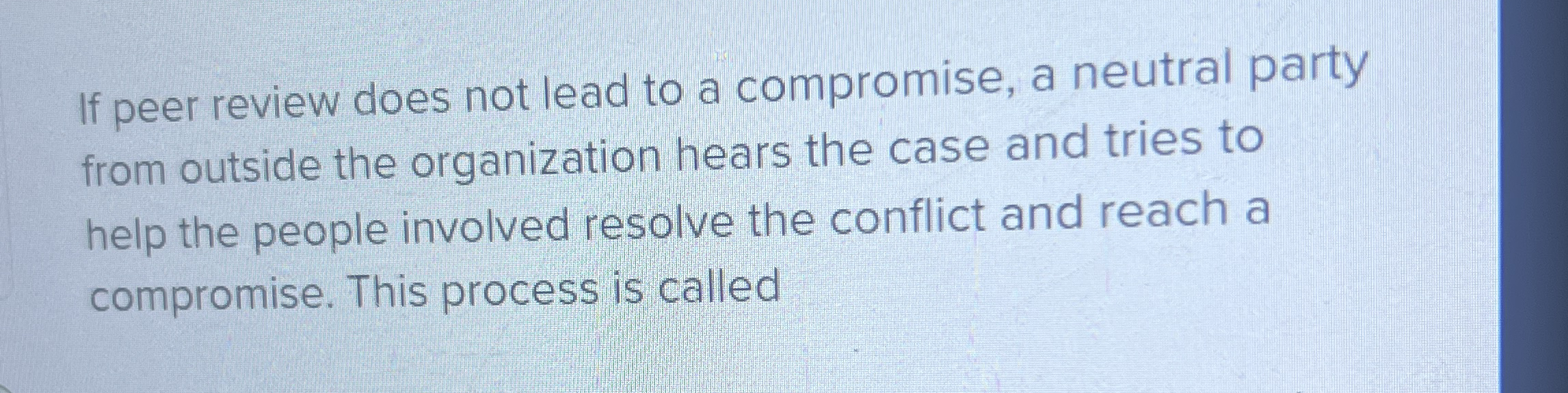 If peer review does not lead to a compromise, a