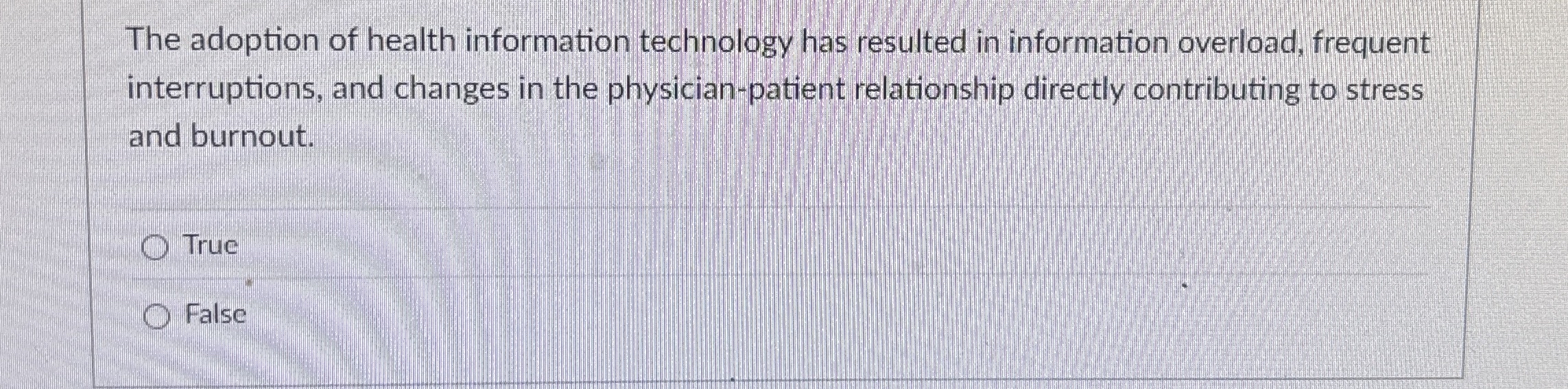 The adoption of health information technology has