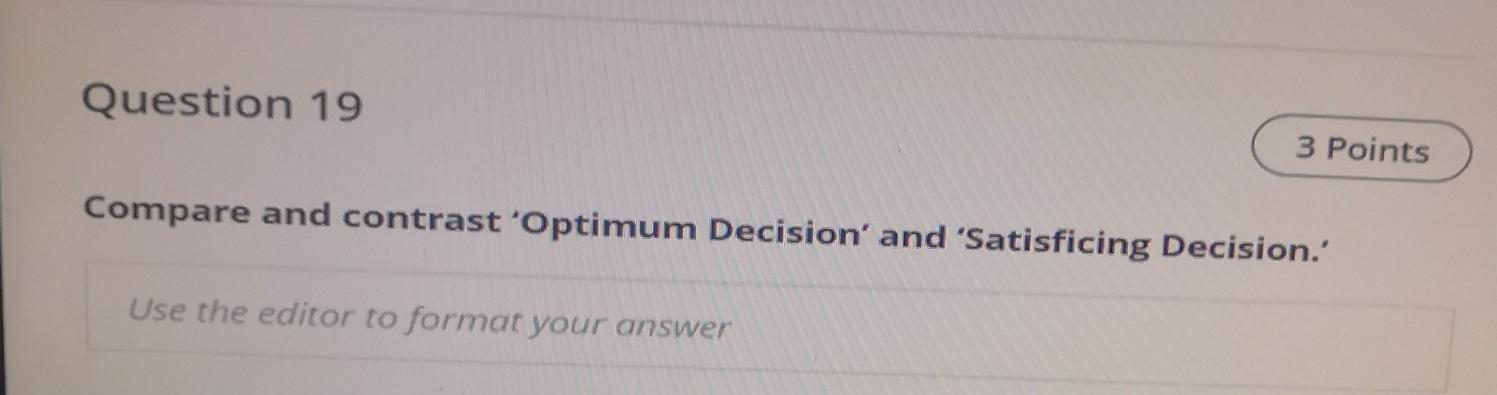 Q19 Question 19 3 Points Compare and contrast