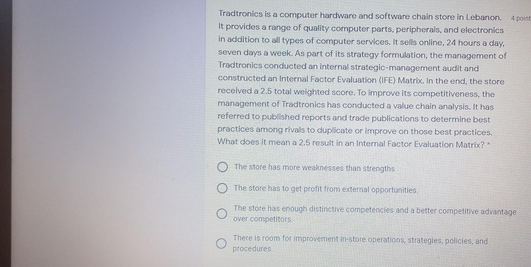 4 point Tradtronics is a computer hardware and