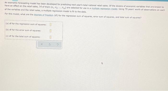 An economic forecasting model has been developed