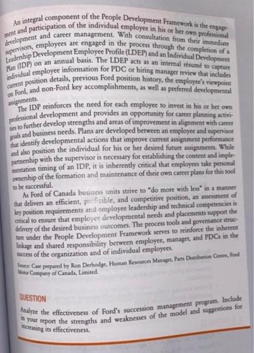 personnel CASE STUDY 1 THE PEOPLE DEVELOPMENT