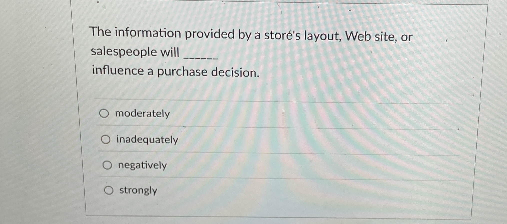 The information provided by a store's layout, Web