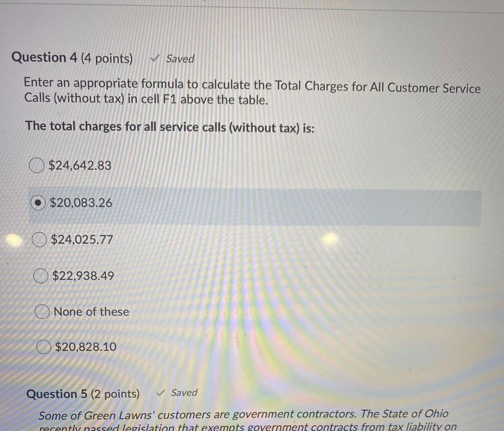 Question 4 (4 points) Saved Enter an appropriate