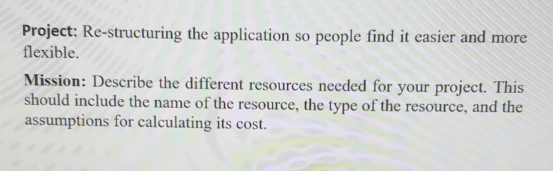 Project: Re-structuring the application so people