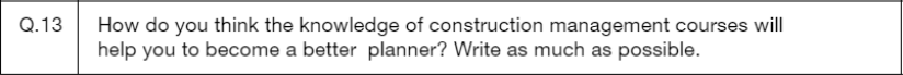 Q.13 How do you think the knowledge of
