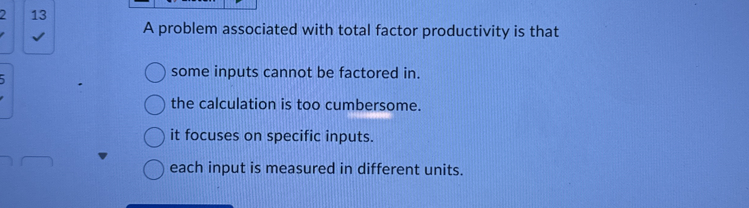 A problem associated with total factor