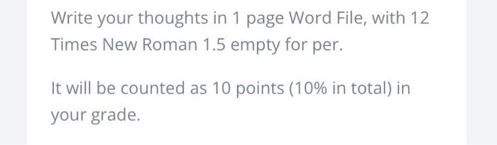 Discussion Question . Why is it important for an