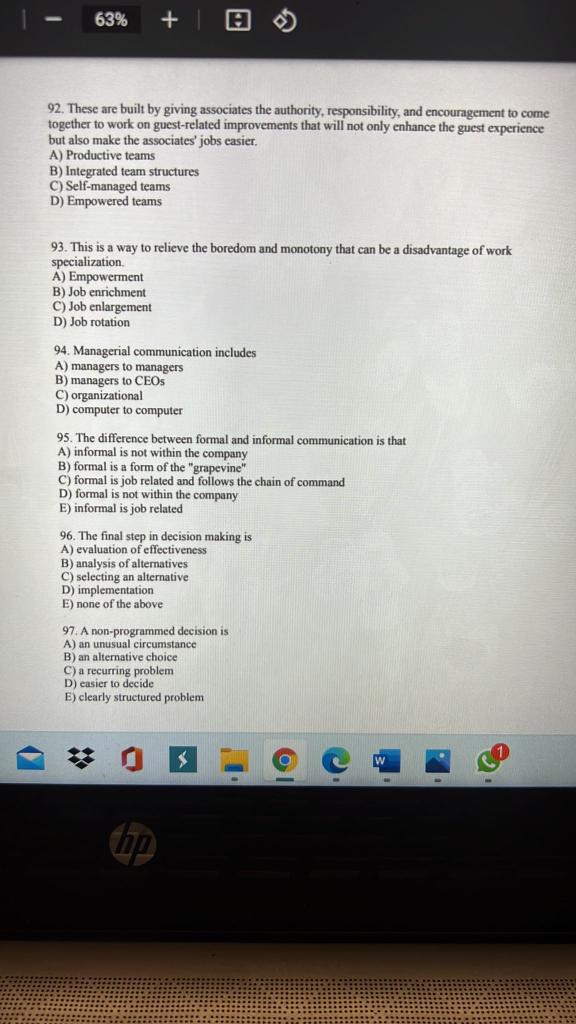 63% + A 92. These are built by giving associates