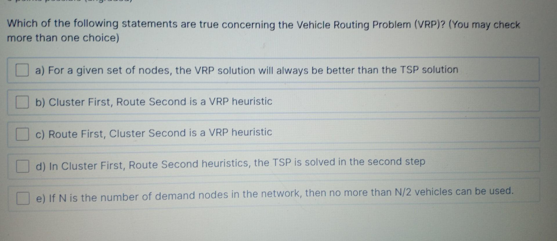 Which of the following statements are true