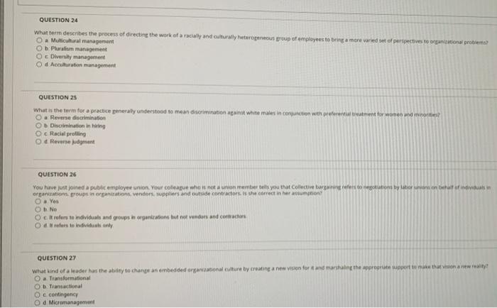 QUESTION 24 what term desenbes the process of