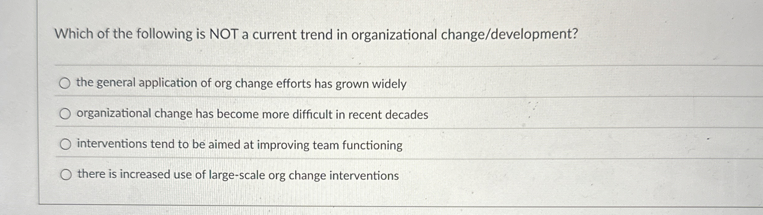 Which of the following is NOT a current trend in