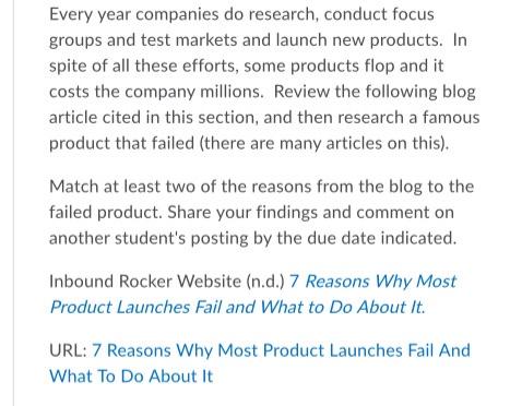 Every year companies do research, conduct focus