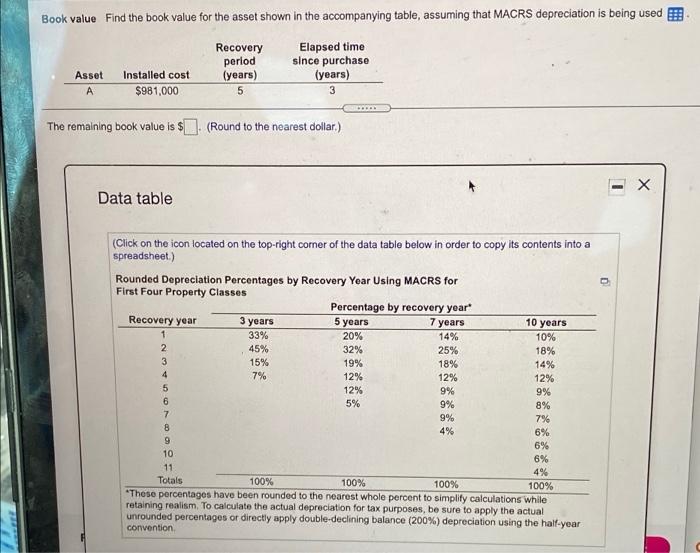 HELP PLEASE Book value Find the book value for