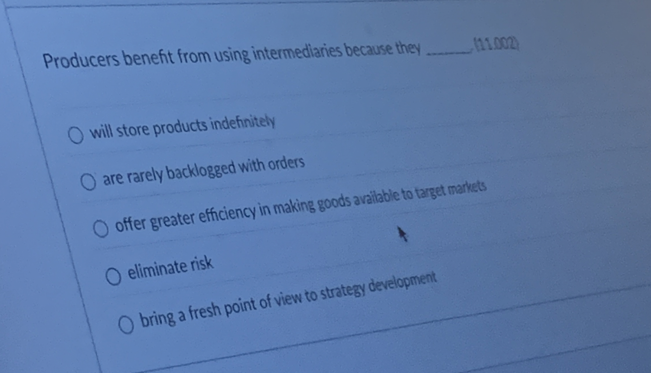 Producers benefit from using intermediaries