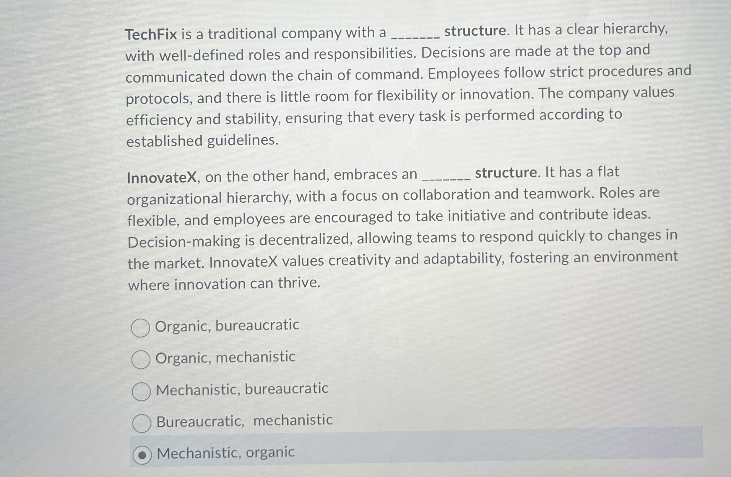 TechFix is a traditional company with a q ,