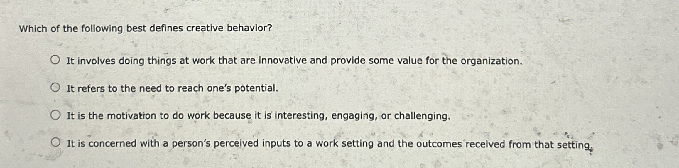 Which of the following best defines creative