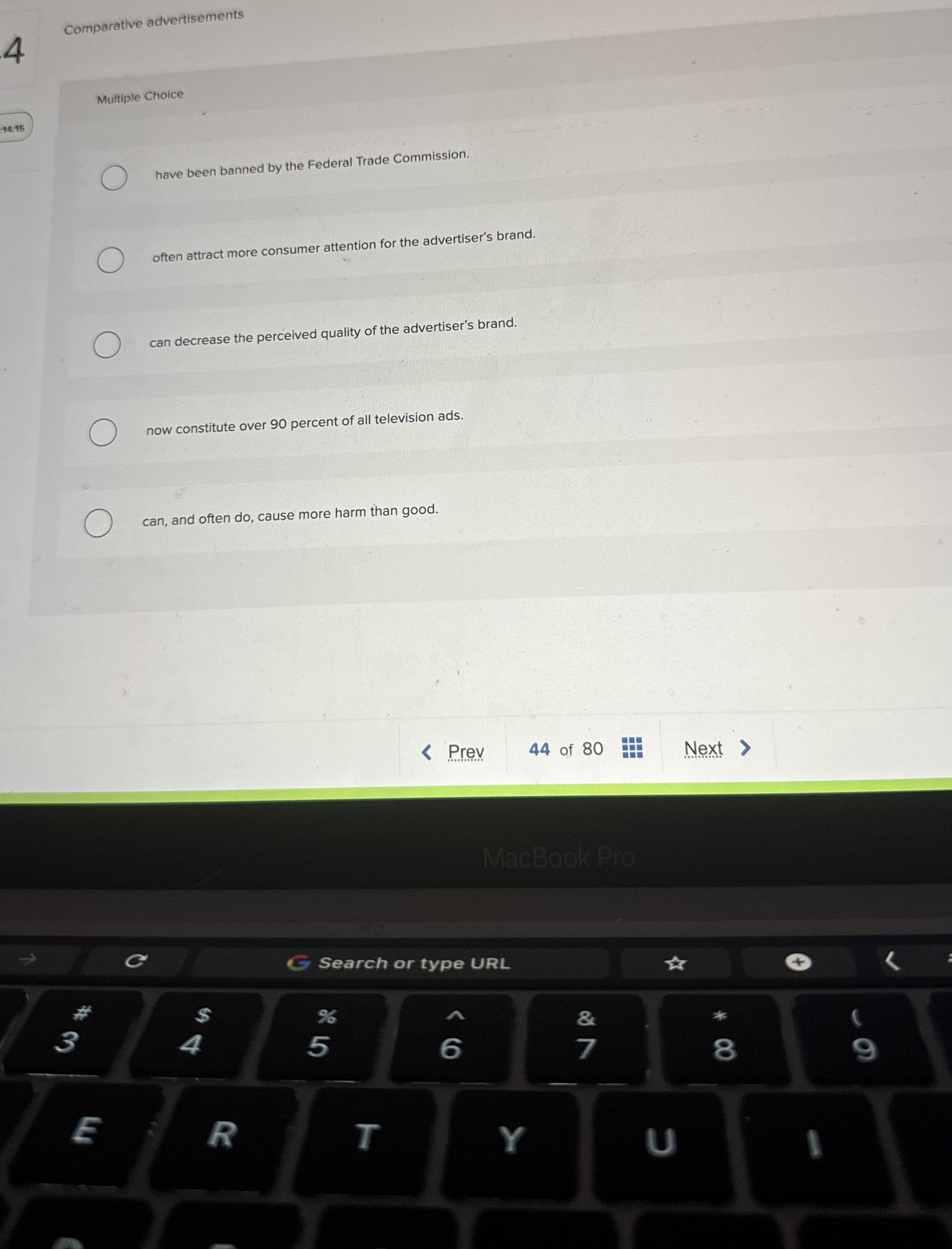 Comparative advertisements Multiple Choice 1 4 :